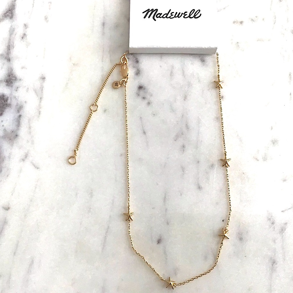 Madewell Starfish Necklace in Vintage Gold Tone NWT